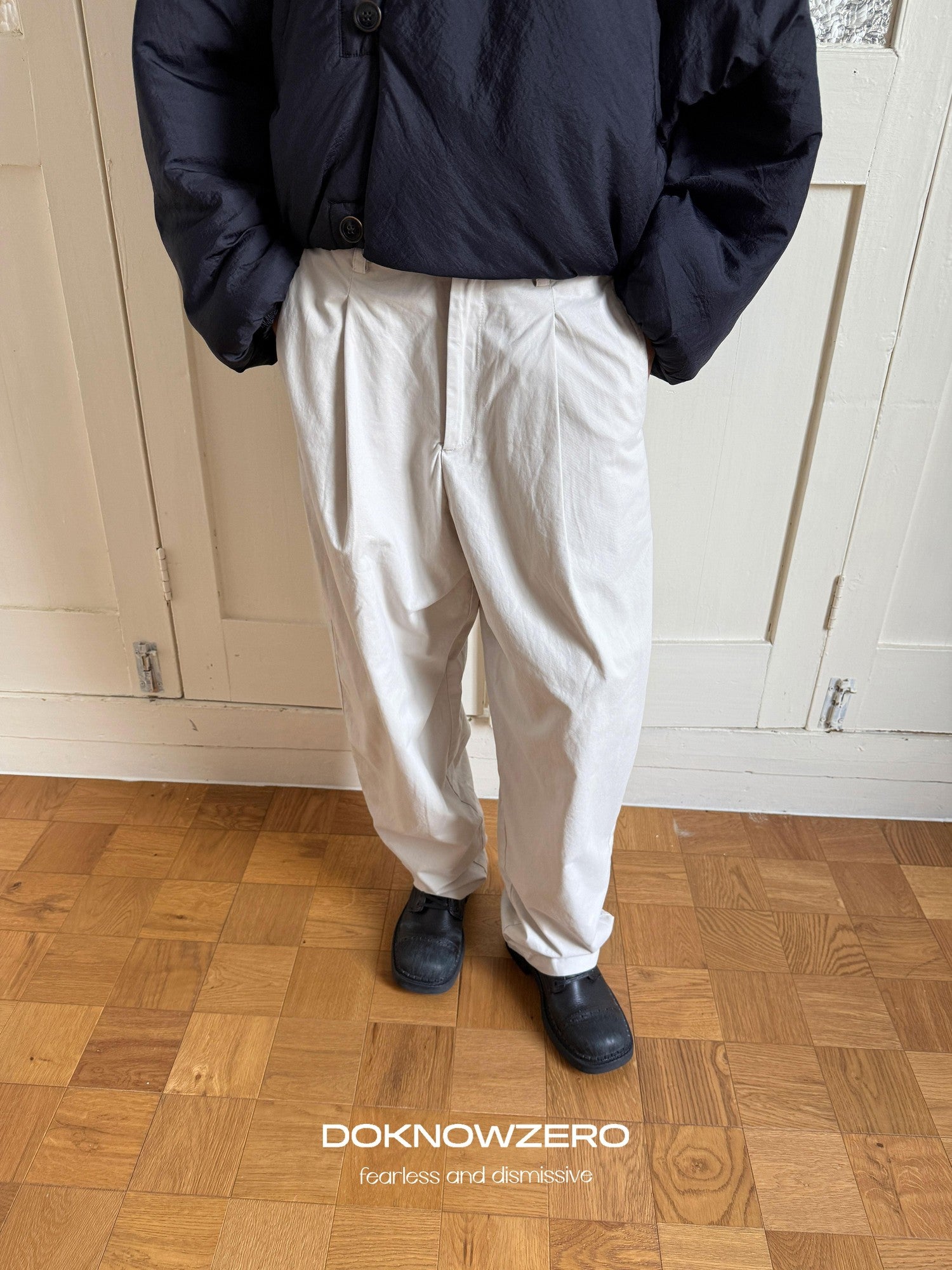DKZ OFFICIAL Gray Pleated Tapered Fleece Lined Women&