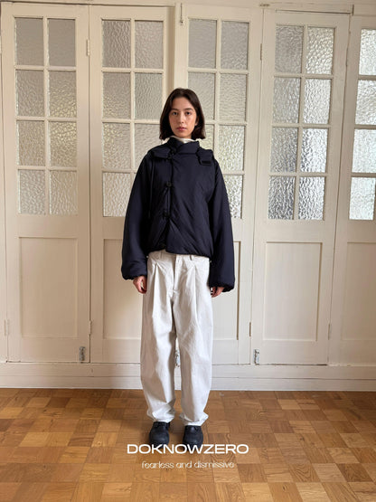DKZ OFFICIAL Gray Pleated Tapered Fleece Lined Women&