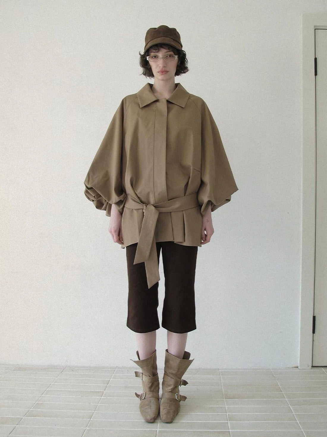 DKZ OFFICIAL Greek Aesthetic Lantern Sleeve Trench Coat