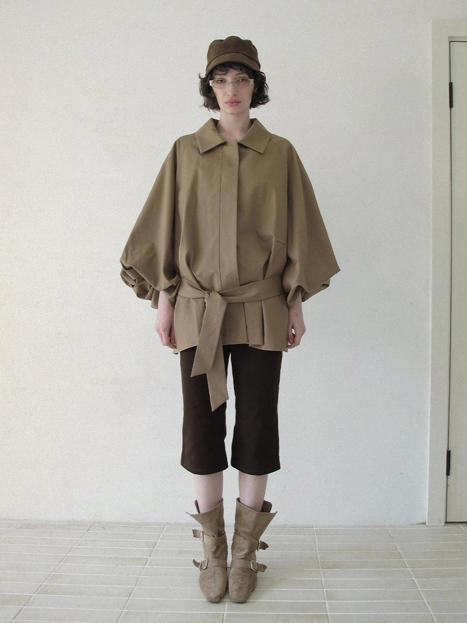 DKZ OFFICIAL Greek Aesthetic Lantern Sleeve Trench Coat