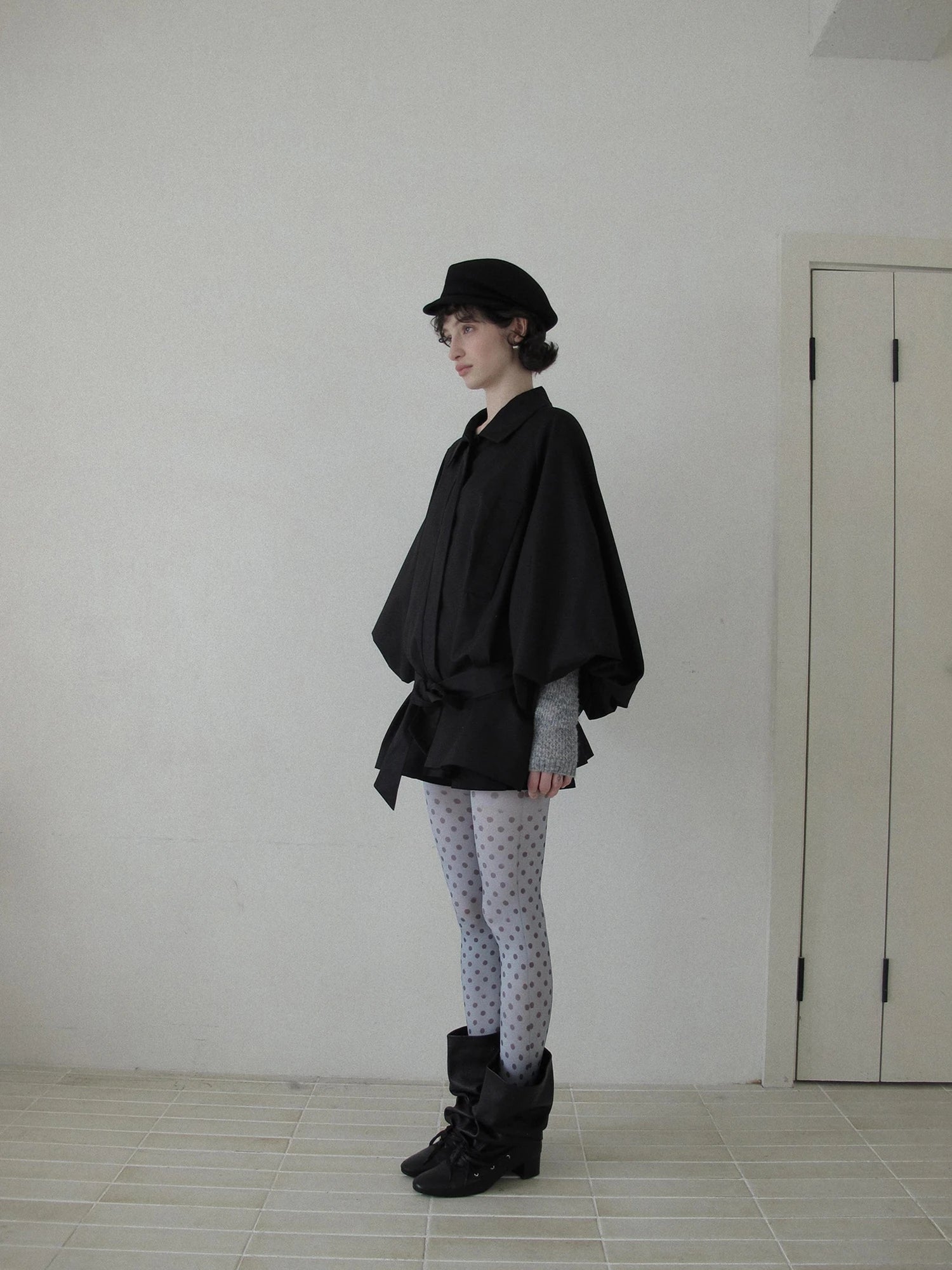 DKZ OFFICIAL Greek Aesthetic Lantern Sleeve Trench Coat