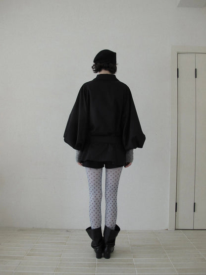 DKZ OFFICIAL Greek Aesthetic Lantern Sleeve Trench Coat