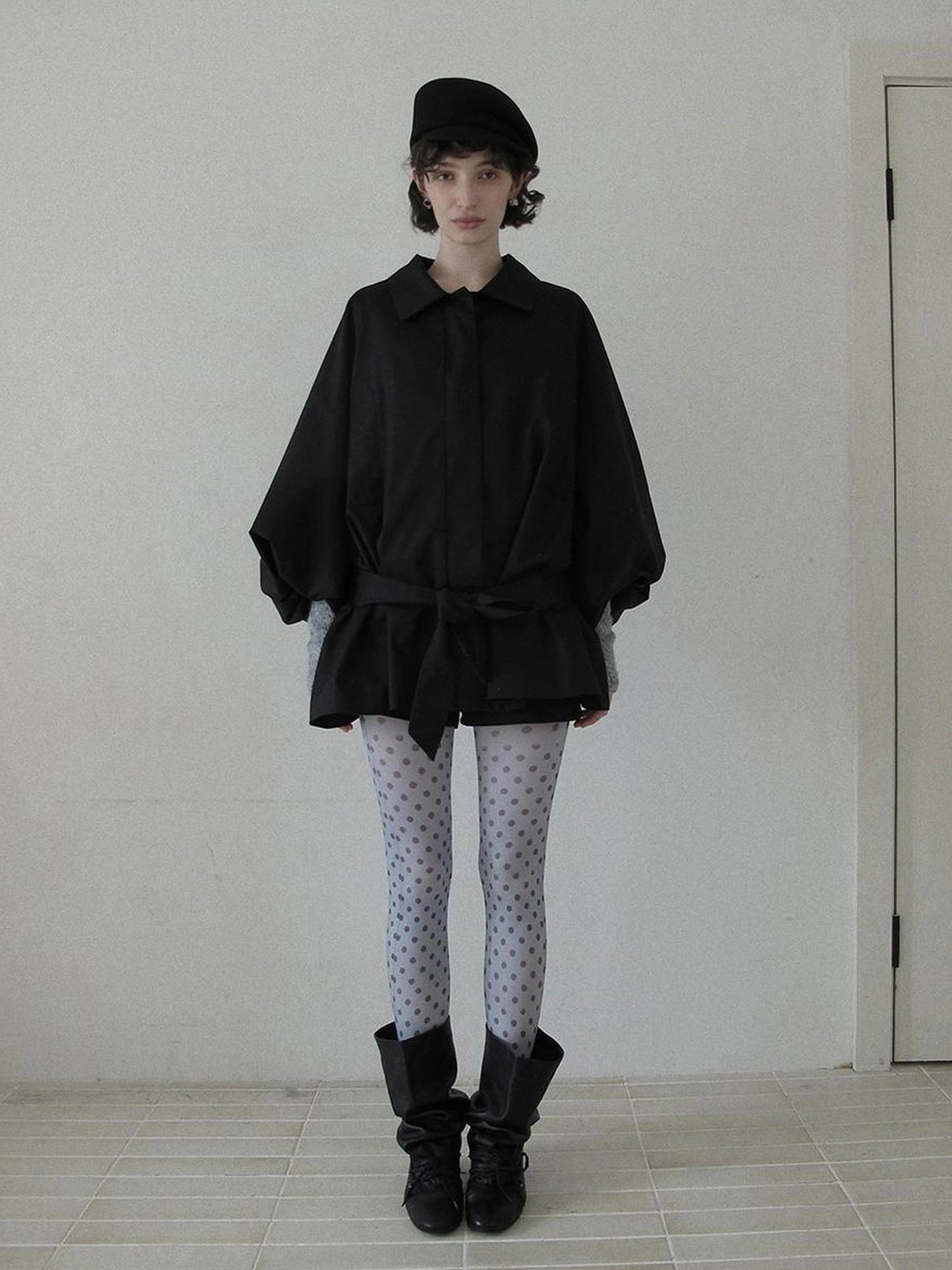 DKZ OFFICIAL Greek Aesthetic Lantern Sleeve Trench Coat