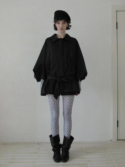 DKZ OFFICIAL Greek Aesthetic Lantern Sleeve Trench Coat