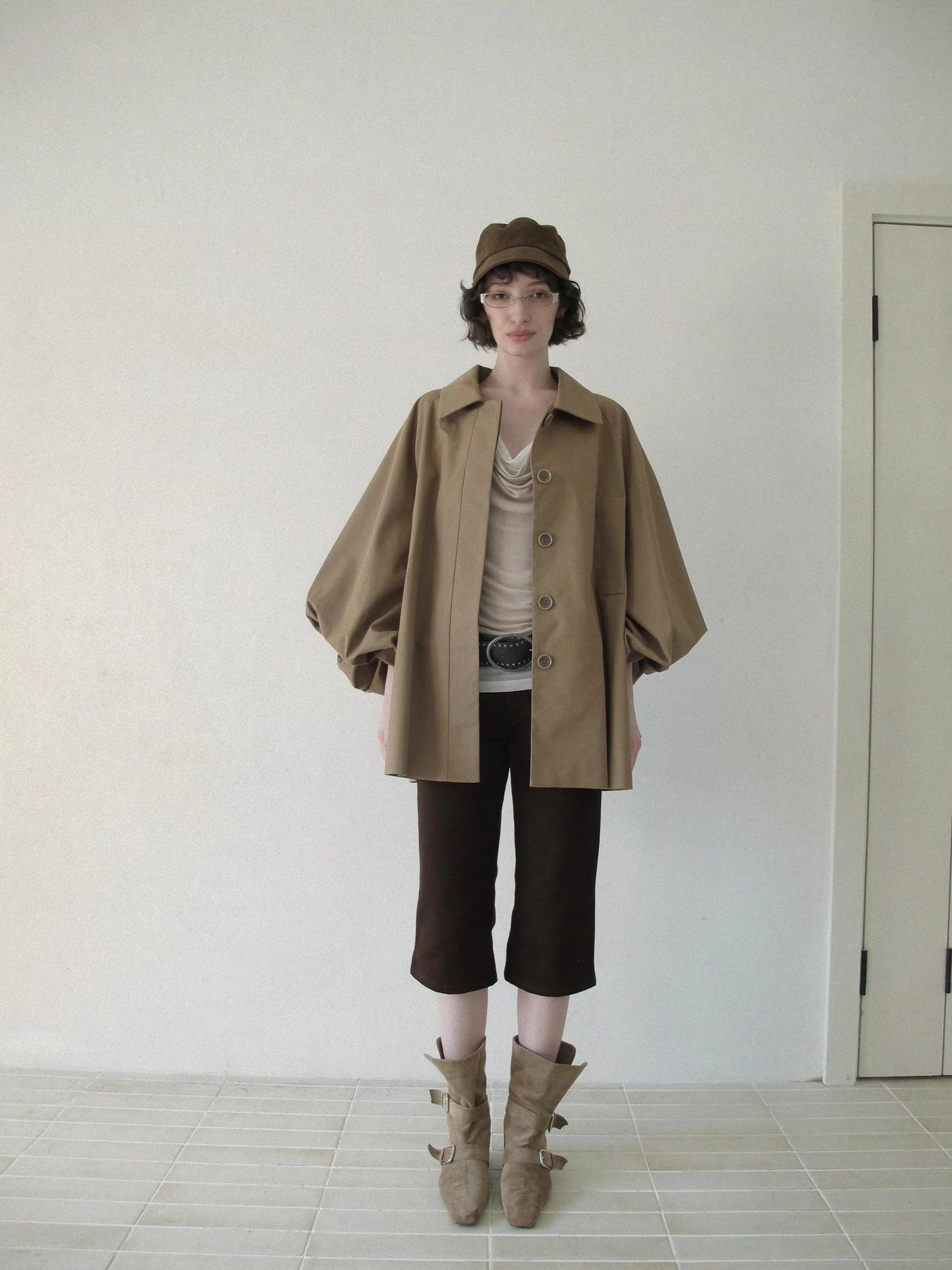 DKZ OFFICIAL Greek Aesthetic Lantern Sleeve Trench Coat