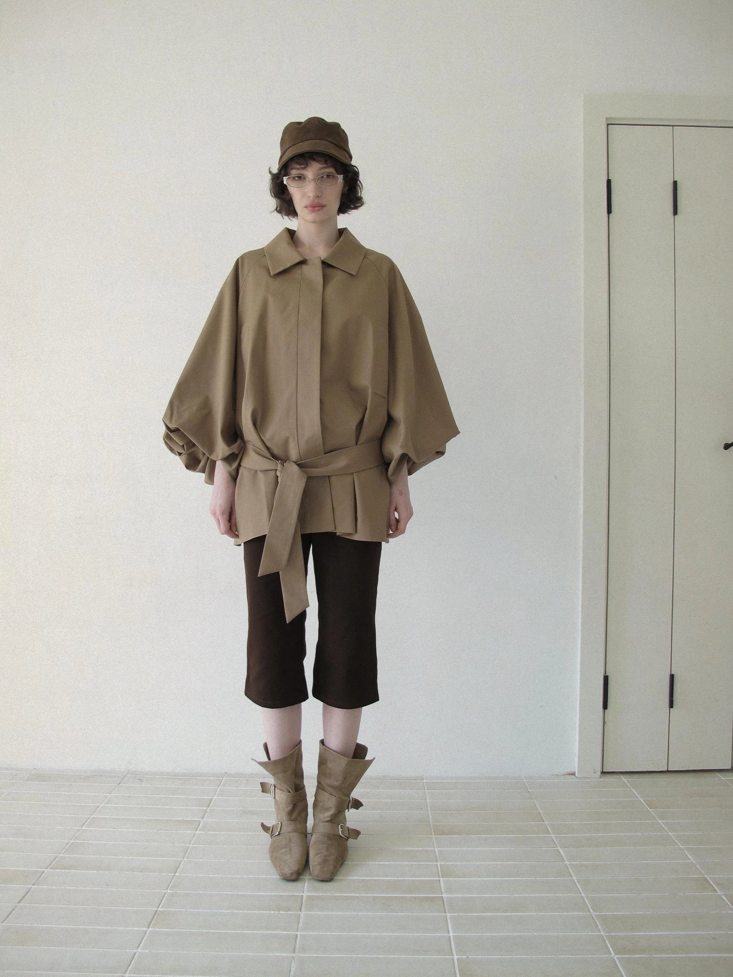 DKZ OFFICIAL Greek Aesthetic Lantern Sleeve Trench Coat