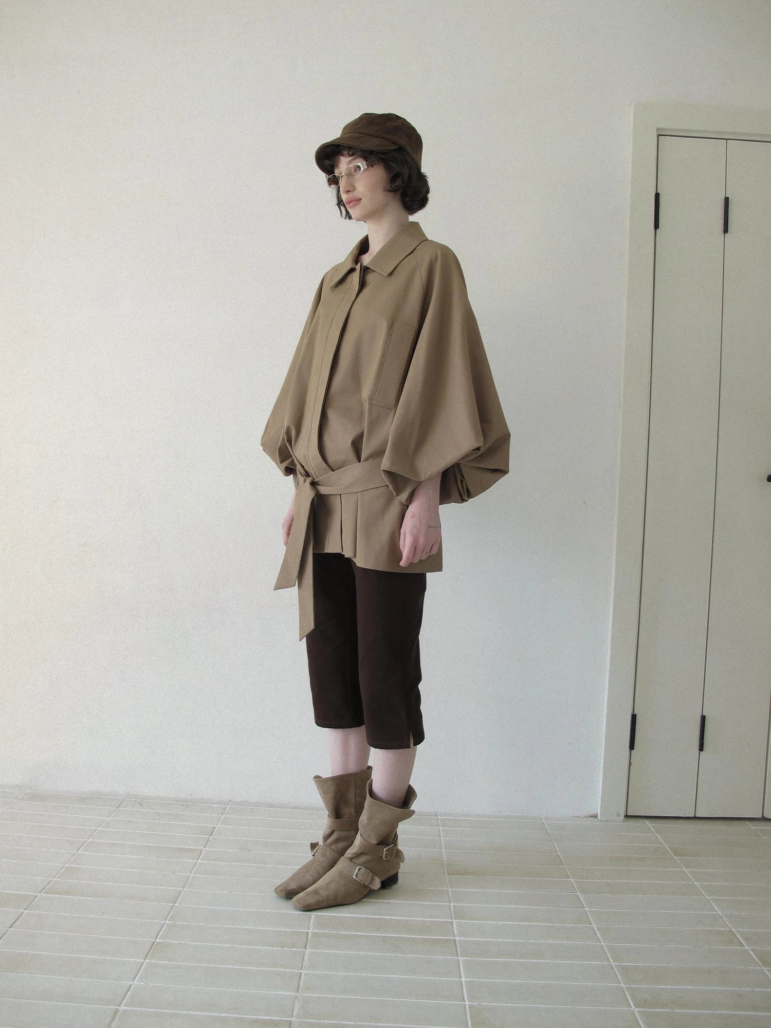 DKZ OFFICIAL Greek Aesthetic Lantern Sleeve Trench Coat