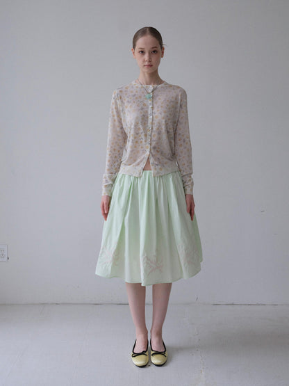 DKZ OFFICIAL Green Cross Embroidered Elastic Waist Women&