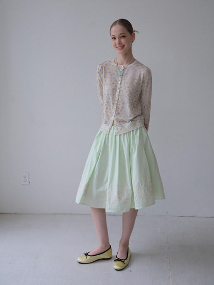 DKZ OFFICIAL Green Cross Embroidered Elastic Waist Women&