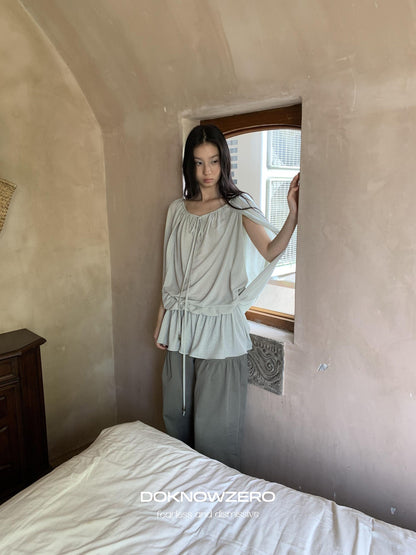 DKZ OFFICIAL Green Two Way Off Shoulder Relaxed Women&