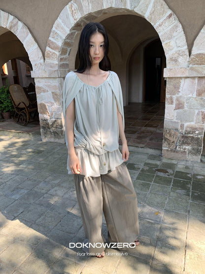 DKZ OFFICIAL Green Two Way Off Shoulder Relaxed Women&