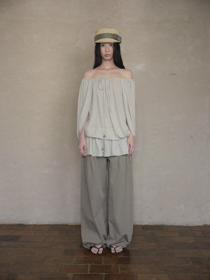 DKZ OFFICIAL Green Two Way Off Shoulder Relaxed Women&