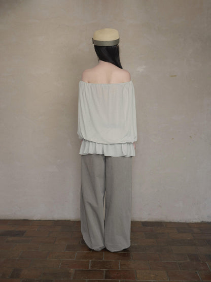 DKZ OFFICIAL Green Two Way Off Shoulder Relaxed Women&