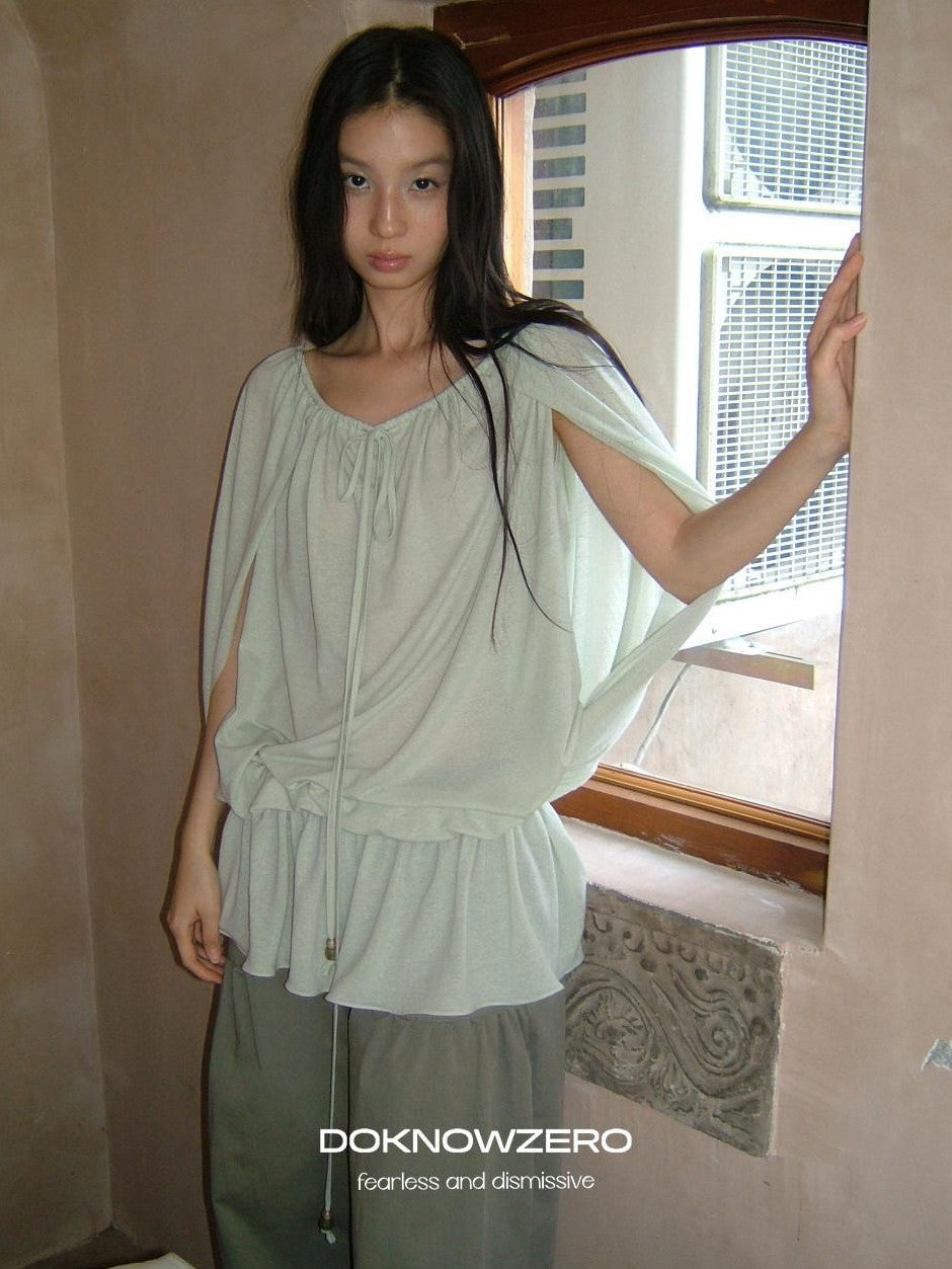DKZ OFFICIAL Green Two Way Off Shoulder Relaxed Women&