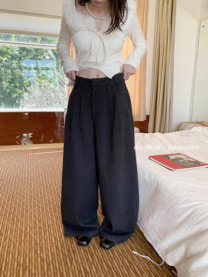 DKZ_OFFICIAL_Grey_Herringbone_Wool_Blend_Wide_Leg_Trousers_MISSTT