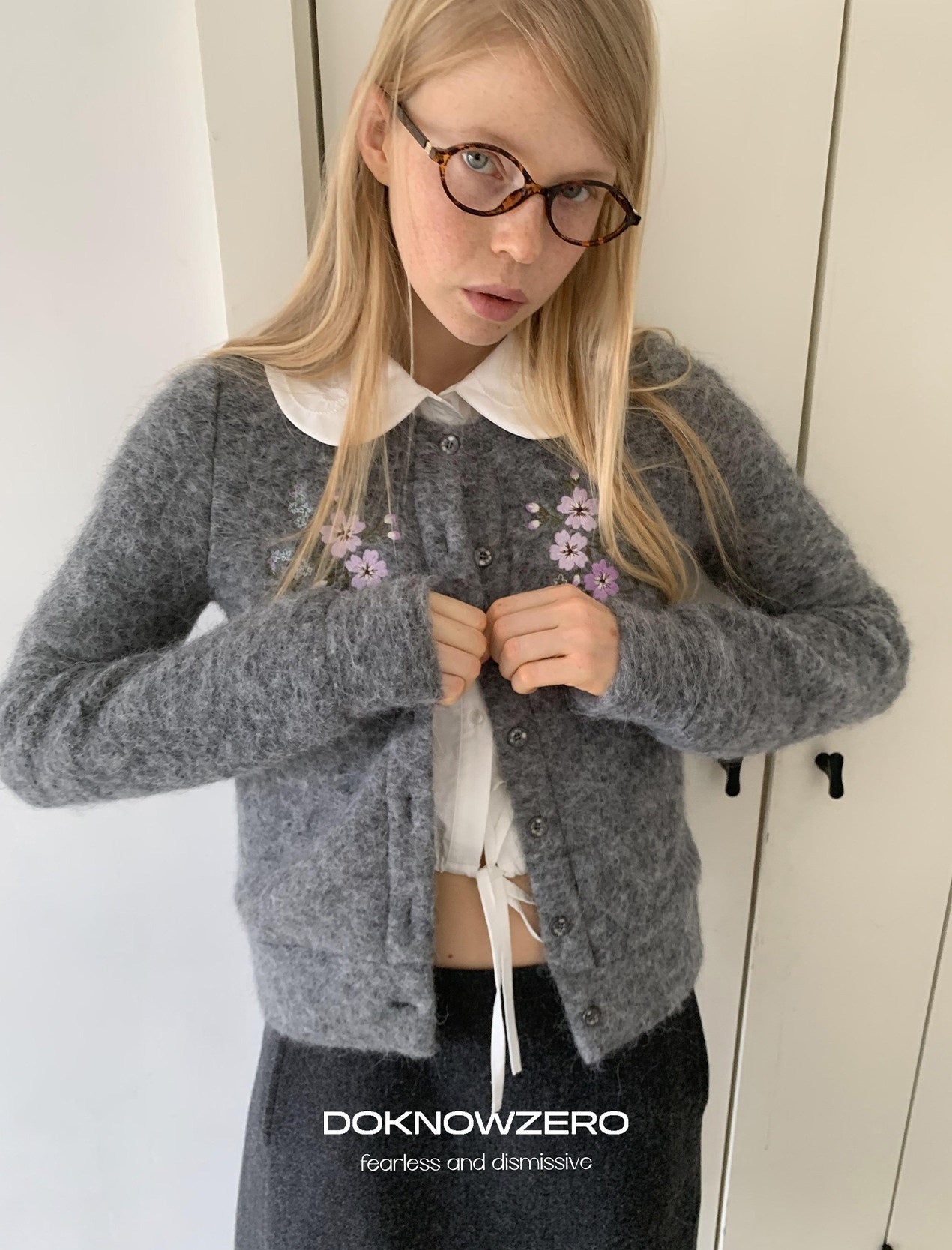 DKZ_OFFICIAL_Grey_Jacquard_Embroidered_Printed_Women&