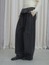 DKZ_OFFICIAL_Grey_Plaid_Spliced_Foldover_Waist_Relaxed_Women&