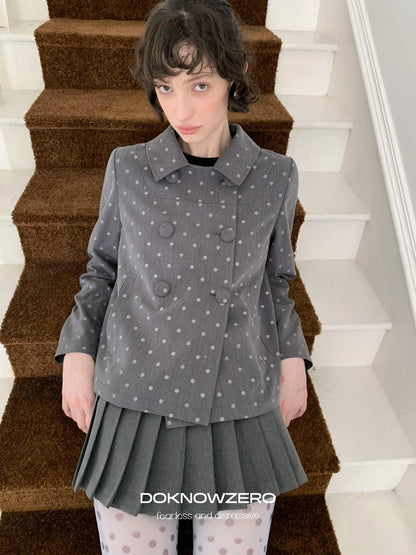 DKZ OFFICIAL Grey Pleated Skort With Contrast Panels