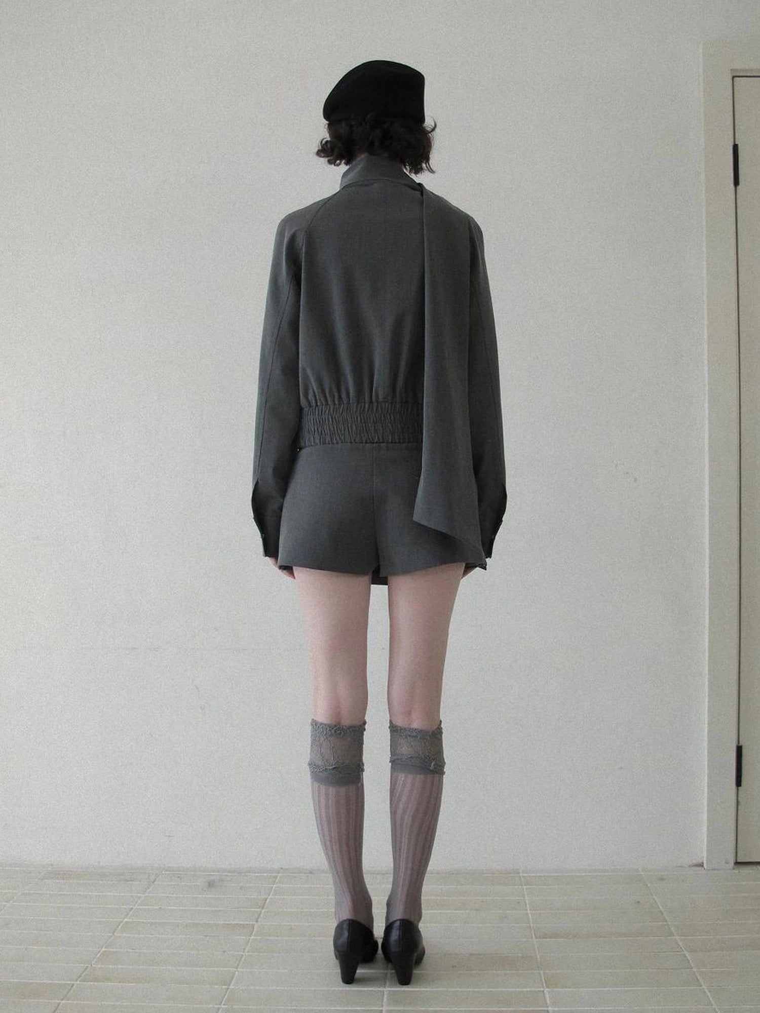 DKZ OFFICIAL Grey Pleated Skort With Contrast Panels