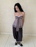 DKZ_OFFICIAL_Grey_Purple_Twist_Knot_Mesh_Asymmetrical_V-neck_Women&