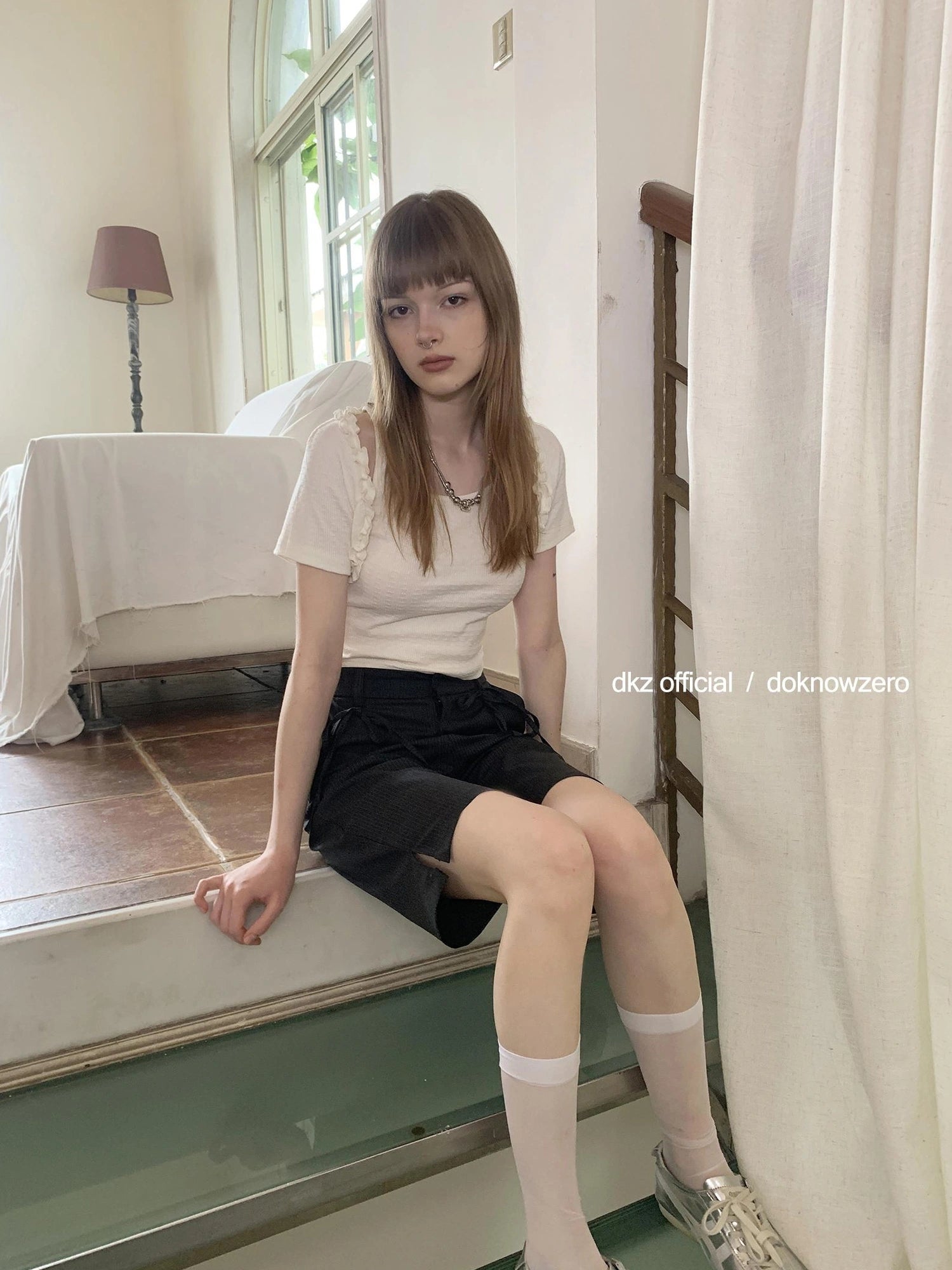 DKZ OFFICIAL Grey Stripe Five Pocket Women S Casual Summer Trousers