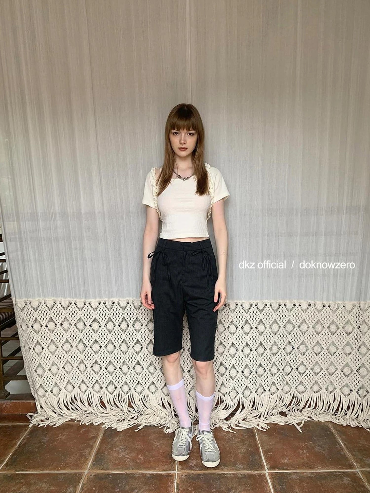 DKZ OFFICIAL Grey Stripe Five Pocket Women S Casual Summer Trousers