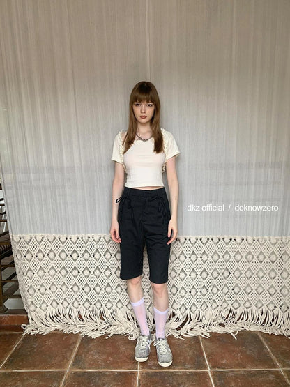DKZ OFFICIAL Grey Stripe Five Pocket Women S Casual Summer Trousers