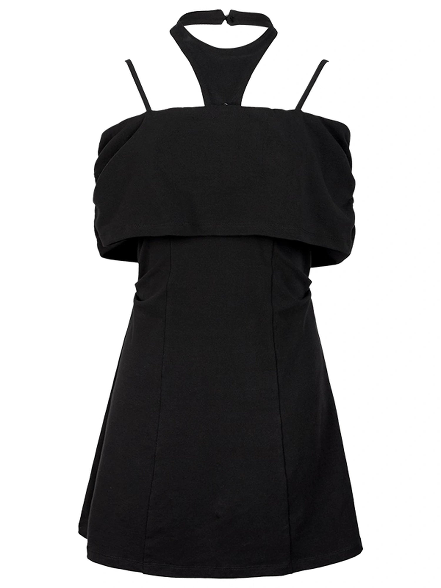 DKZ_OFFICIAL_Halter_Neck_Slim_Fit_Black_Sundress_With_Detachable_Straps_MISSTT