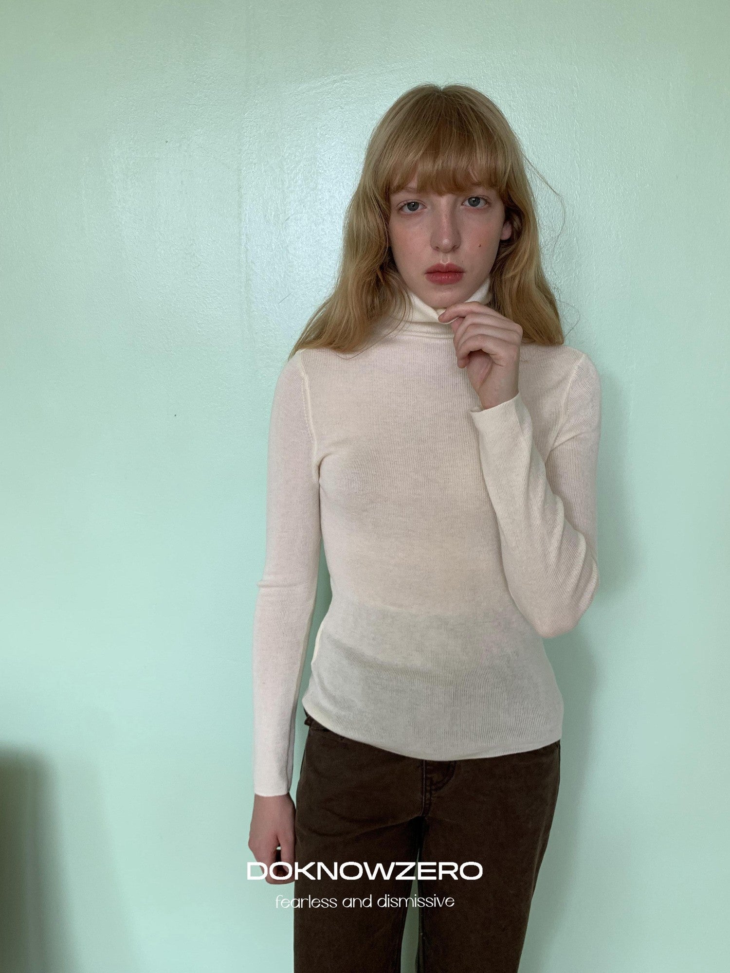 DKZ OFFICIAL High Neck Slim Fit Knit Women&