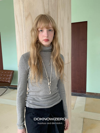 DKZ OFFICIAL High Neck Slim Fit Knit Women&