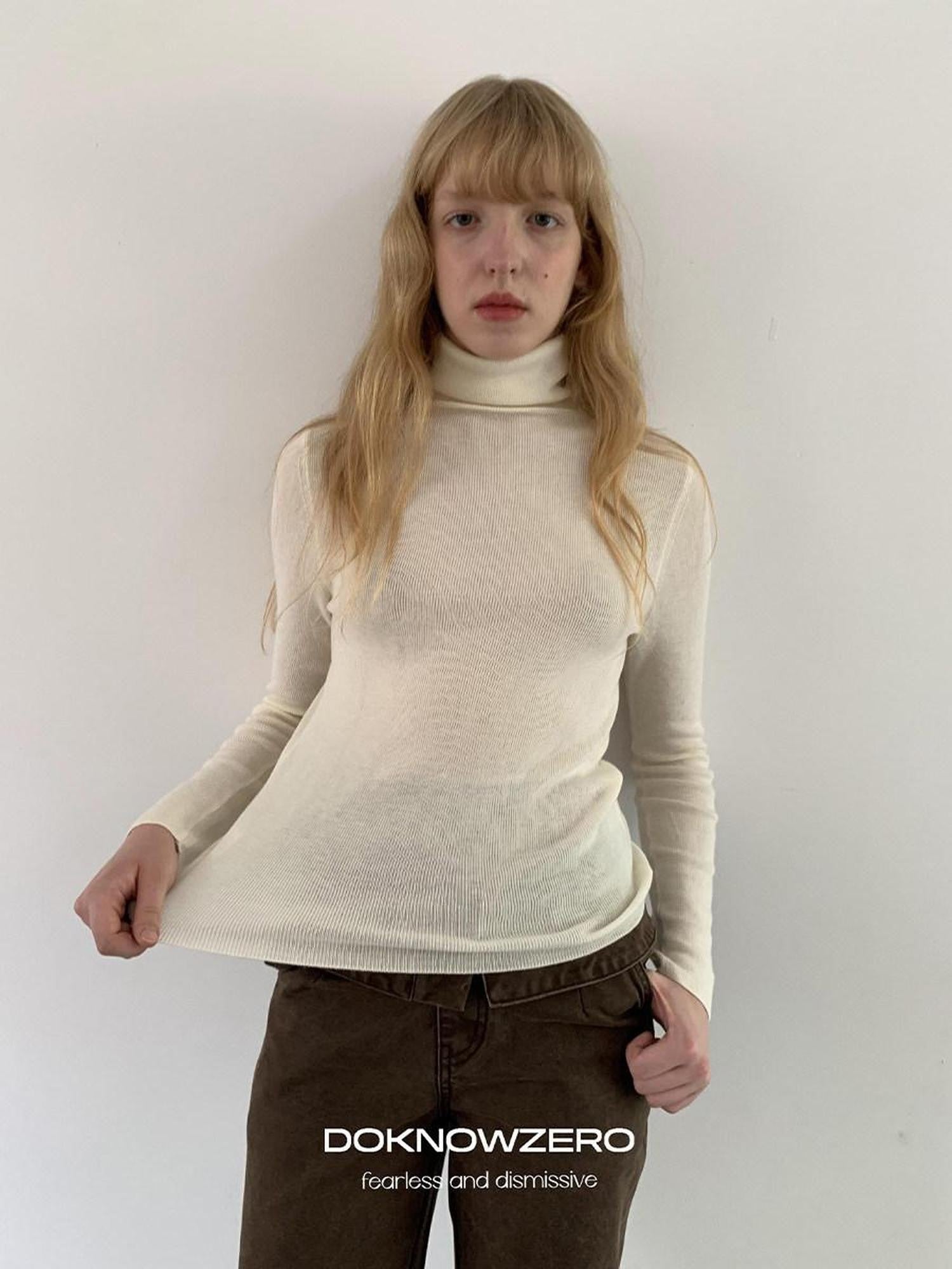DKZ OFFICIAL High Neck Slim Fit Knit Women&