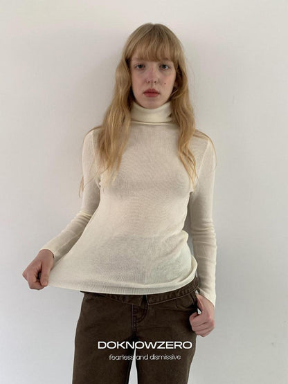 DKZ OFFICIAL High Neck Slim Fit Knit Women&
