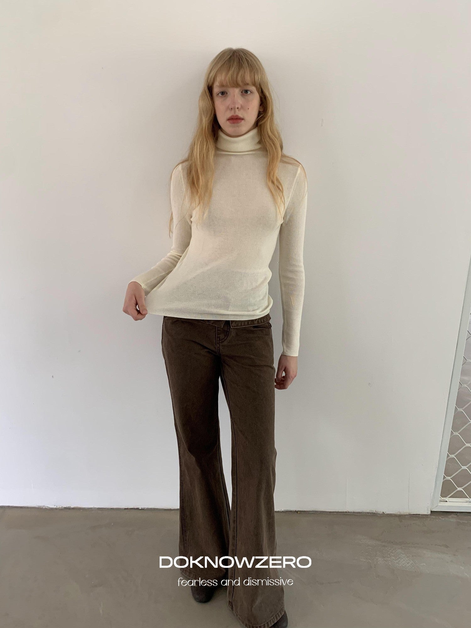 DKZ OFFICIAL High Neck Slim Fit Knit Women&