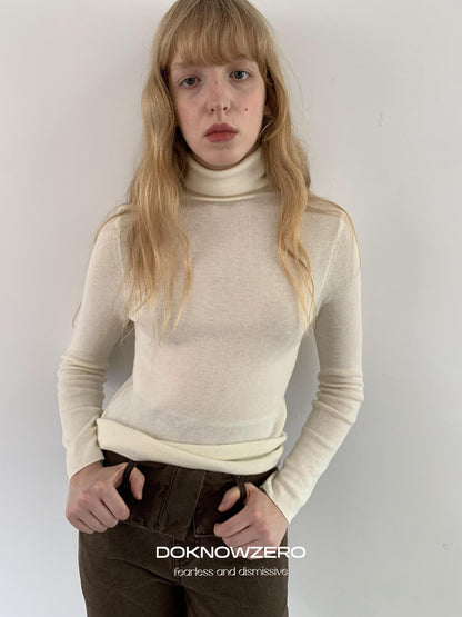 DKZ OFFICIAL High Neck Slim Fit Knit Women&