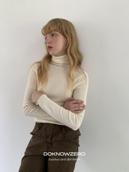 DKZ OFFICIAL High Neck Slim Fit Knit Women&