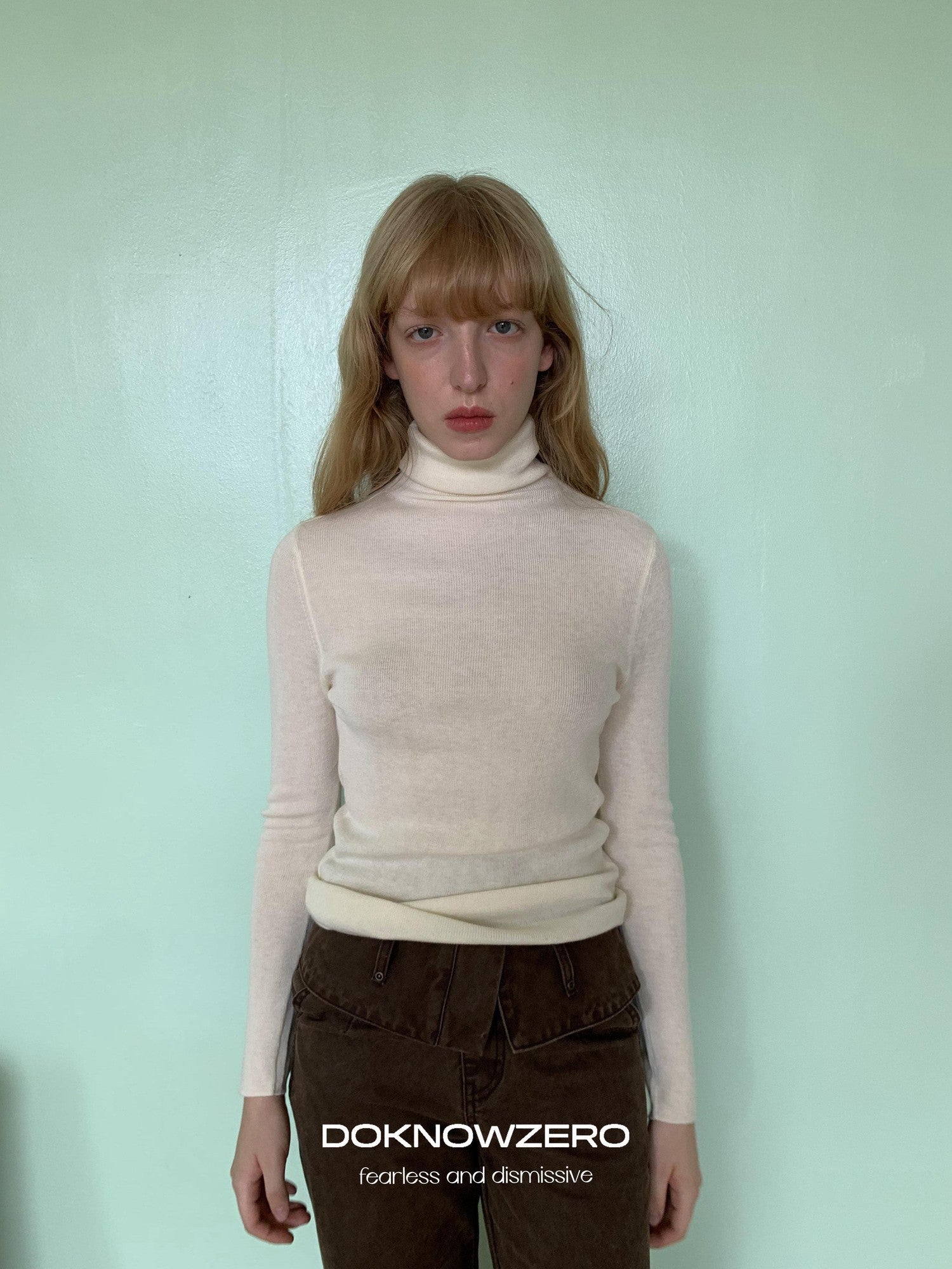 DKZ OFFICIAL High Neck Slim Fit Knit Women&