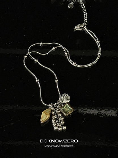 DKZ OFFICIAL Icy Layered Bamboo Link Stone Chip Women&