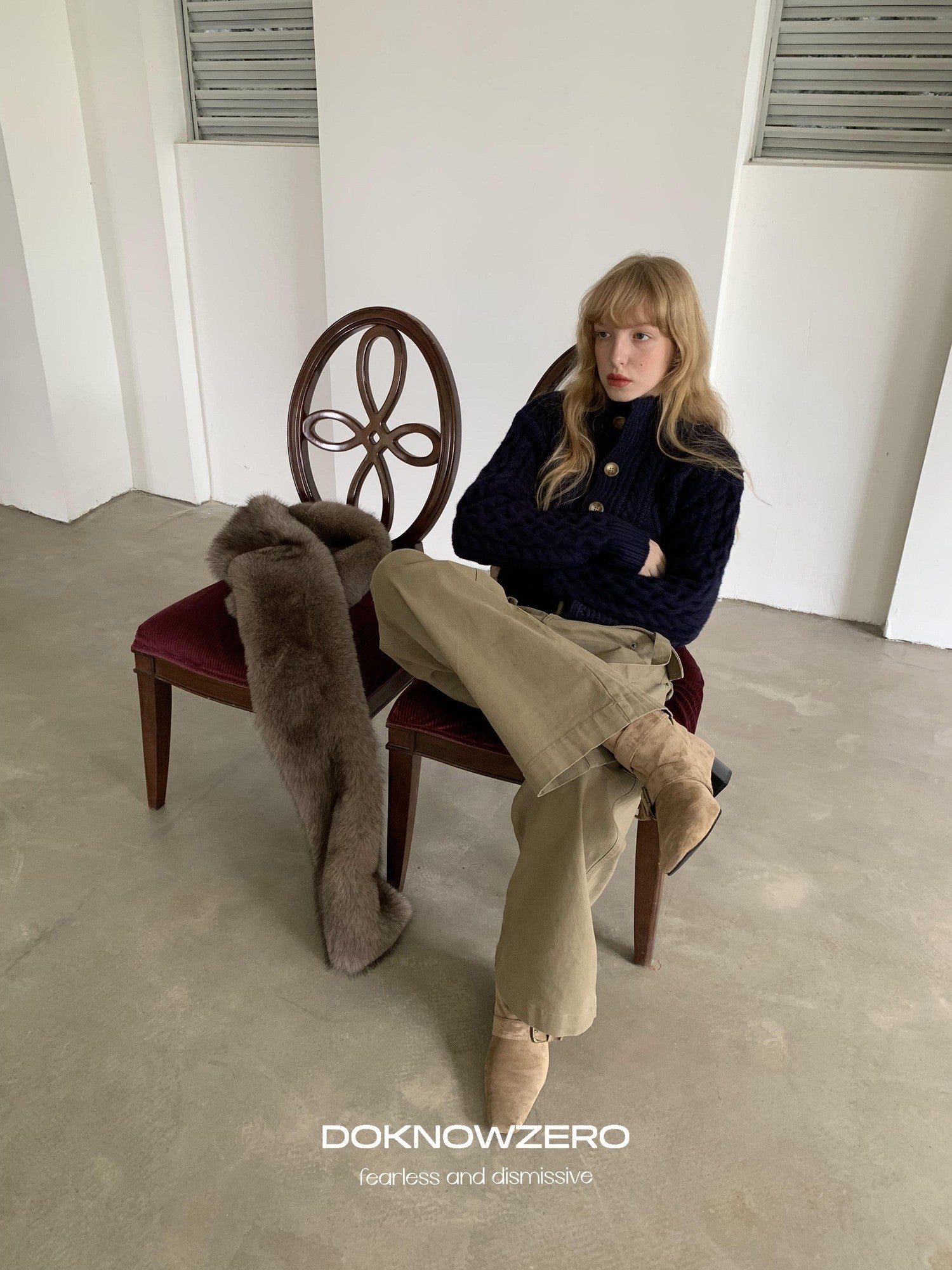 DKZ OFFICIAL Khaki Cargo Pocket Vintage Moto Street Women&