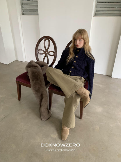 DKZ OFFICIAL Khaki Cargo Pocket Vintage Moto Street Women&
