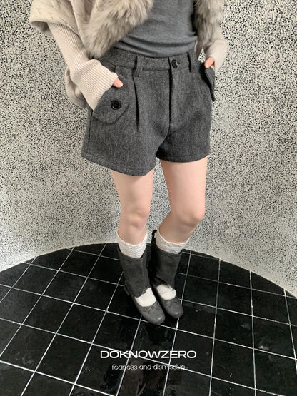 DKZ OFFICIAL Khaki Pleated Layered Vintage Straight Women&