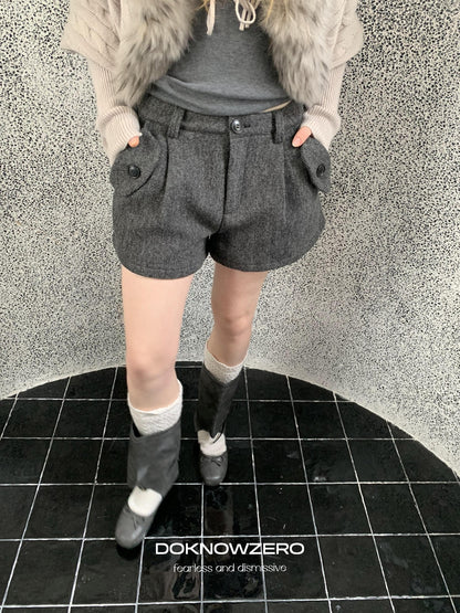DKZ OFFICIAL Khaki Pleated Layered Vintage Straight Women&