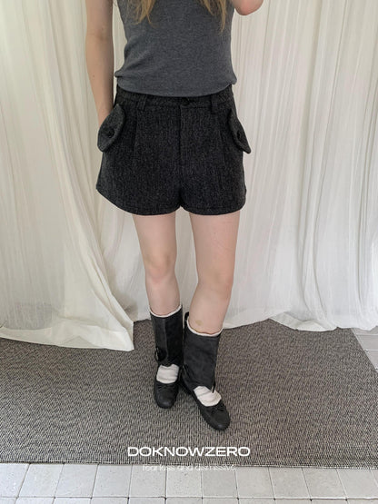 DKZ OFFICIAL Khaki Pleated Layered Vintage Straight Women&