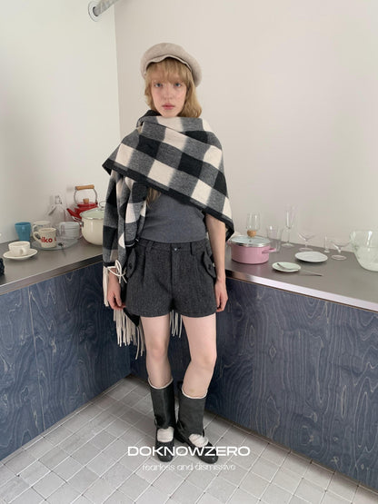 DKZ OFFICIAL Khaki Pleated Layered Vintage Straight Women&