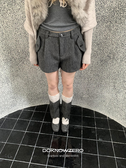 DKZ OFFICIAL Khaki Pleated Layered Vintage Straight Women&