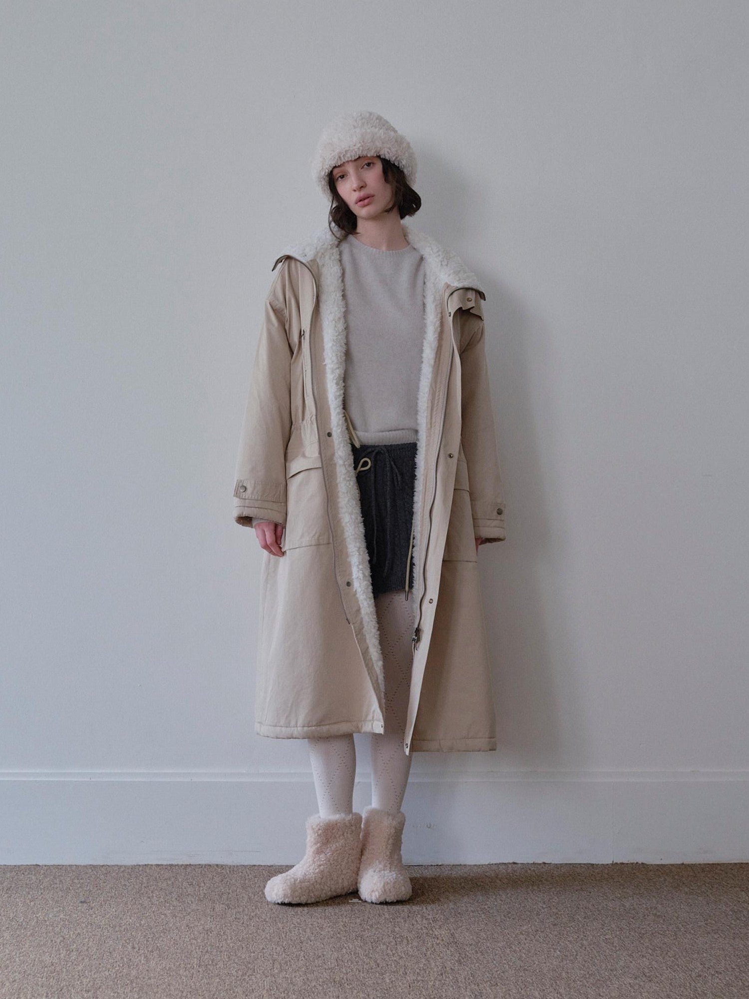 DKZ OFFICIAL Khaki Single Breasted Relaxed Fit Women&