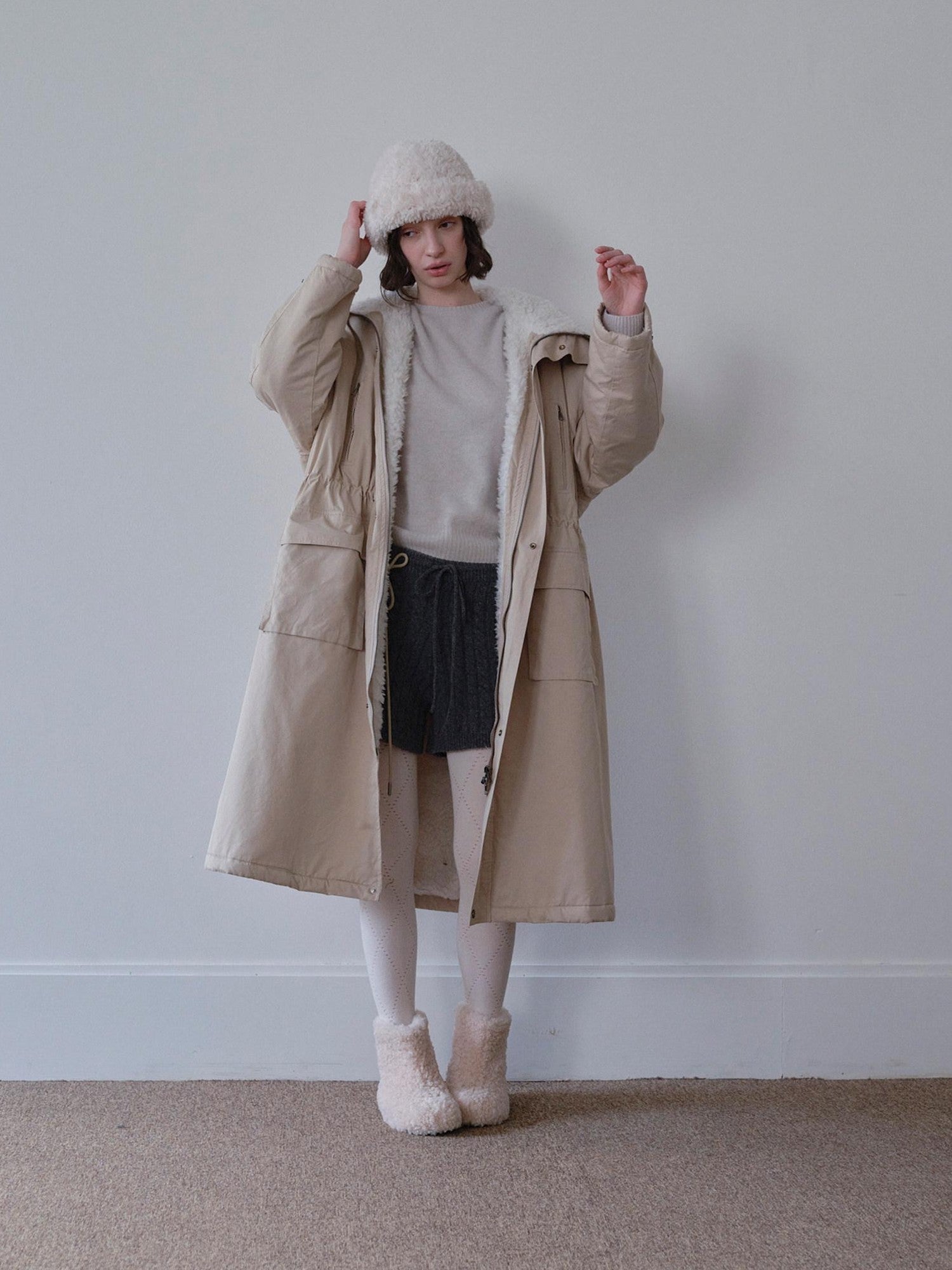 DKZ OFFICIAL Khaki Single Breasted Relaxed Fit Women&