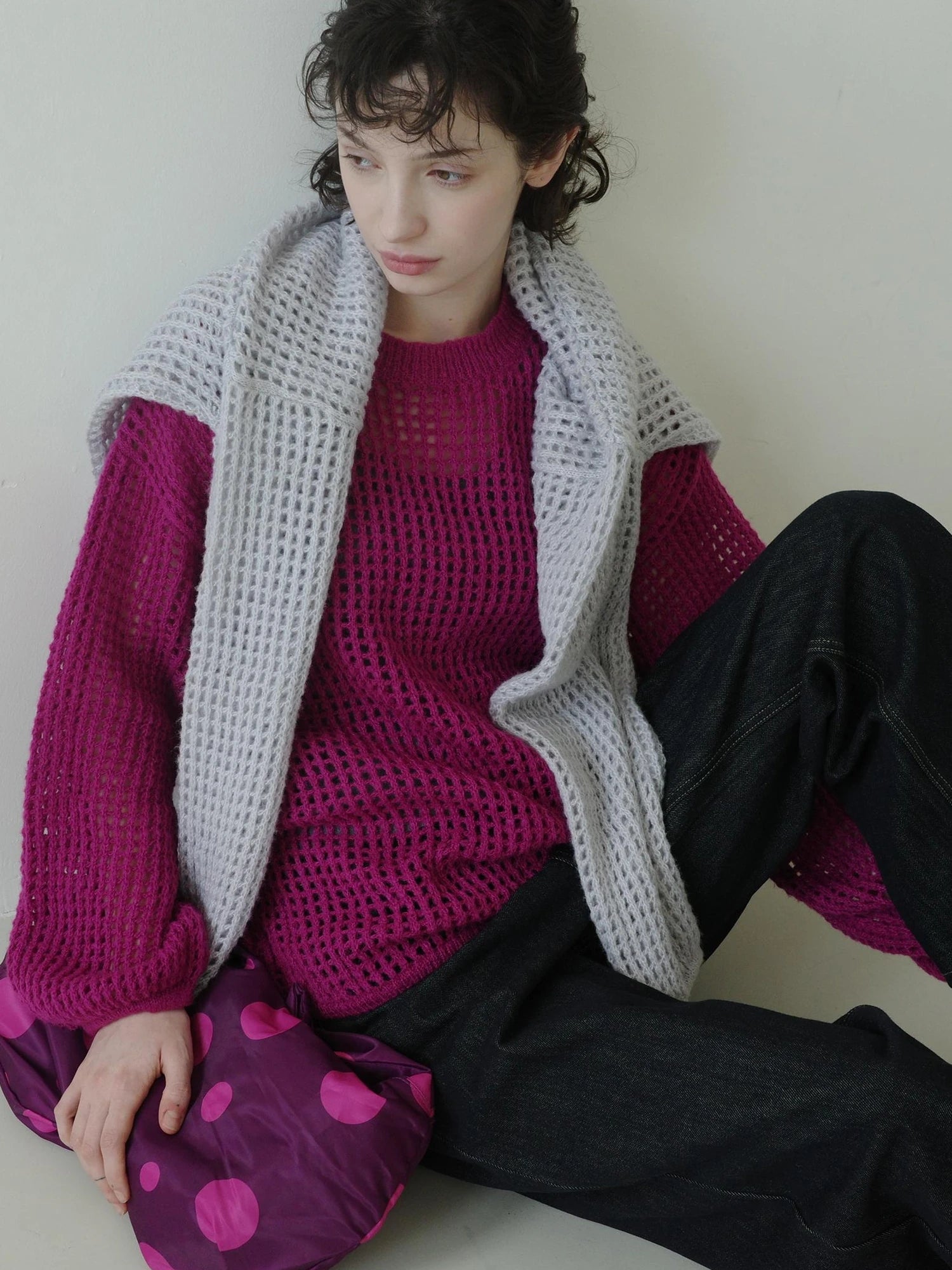 DKZ OFFICIAL Knit Lace Out Sweater Women&