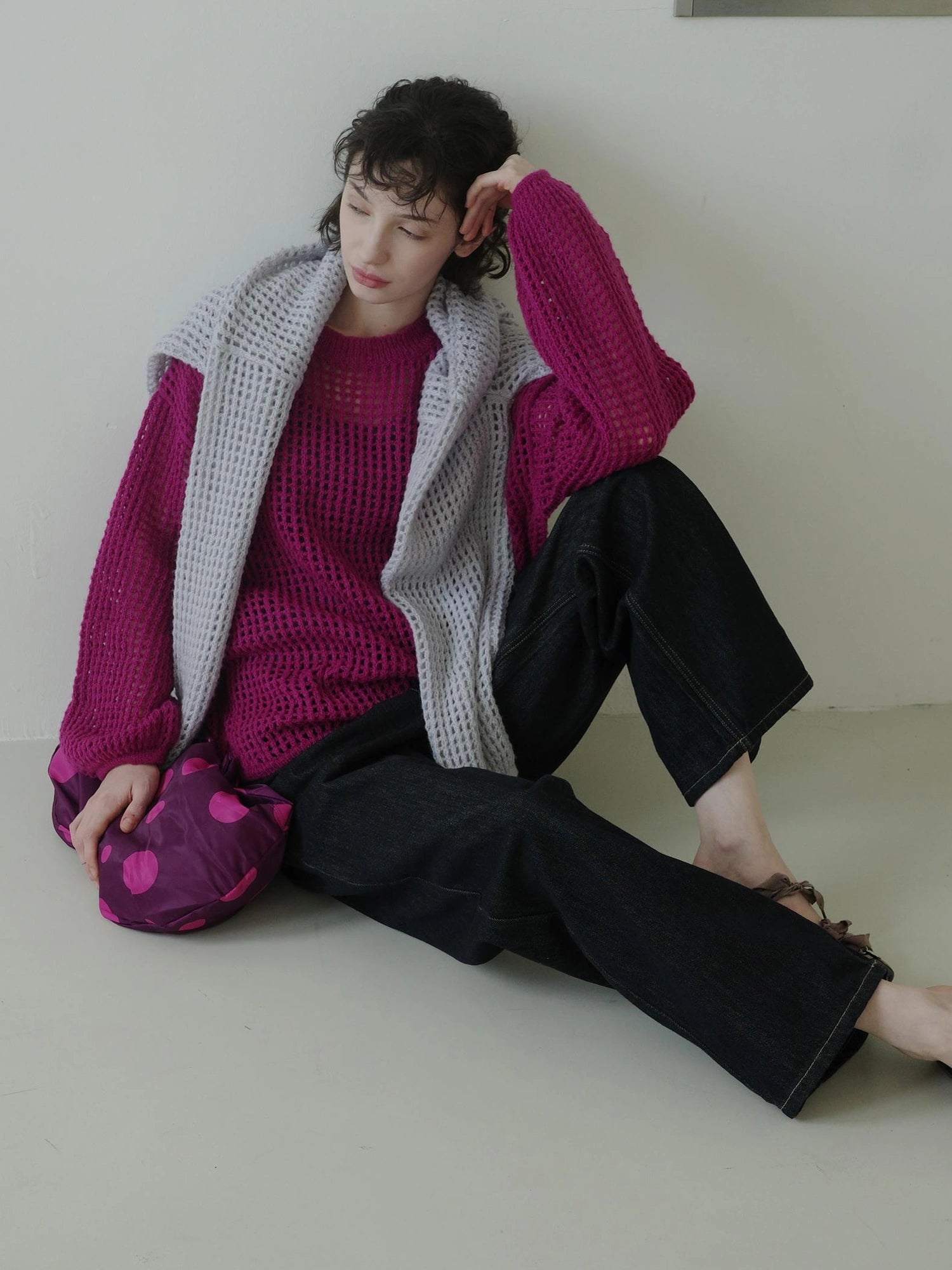 DKZ OFFICIAL Knit Lace Out Sweater Women&