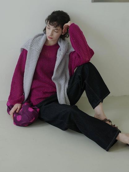 DKZ OFFICIAL Knit Lace Out Sweater Women&