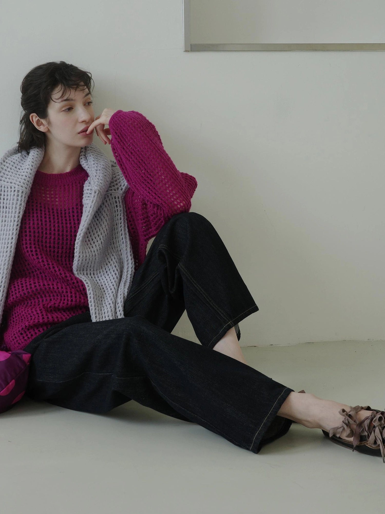 DKZ OFFICIAL Knit Lace Out Sweater Women&